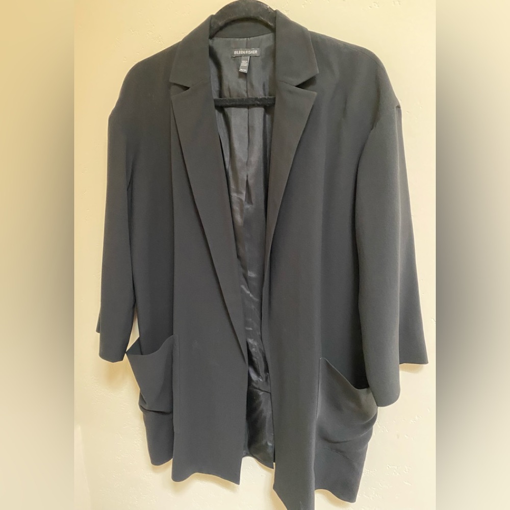 Eileen Fisher black oversized slouchy blazer - size S/P